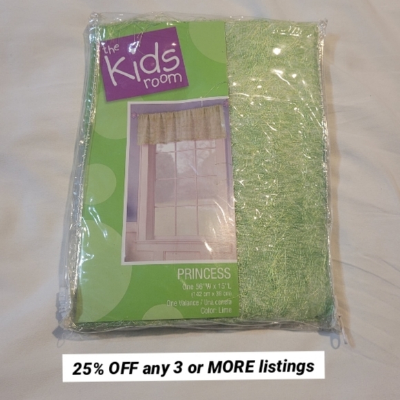 Lime green valance New window treatment decor fringe fuzzy - Picture 8 of 8